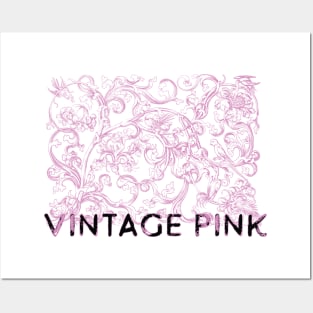 Floral Vintage Pink Posters and Art